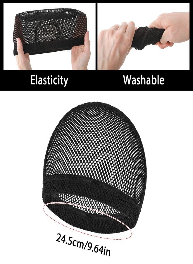 Dimeho 4 Pcs Wig Cap Black Crochet Wig Caps Stretchable Mesh Wigs Caps Non Slip Hair Nets Weaving Cap for Making and Keeping Wigs - Image 2